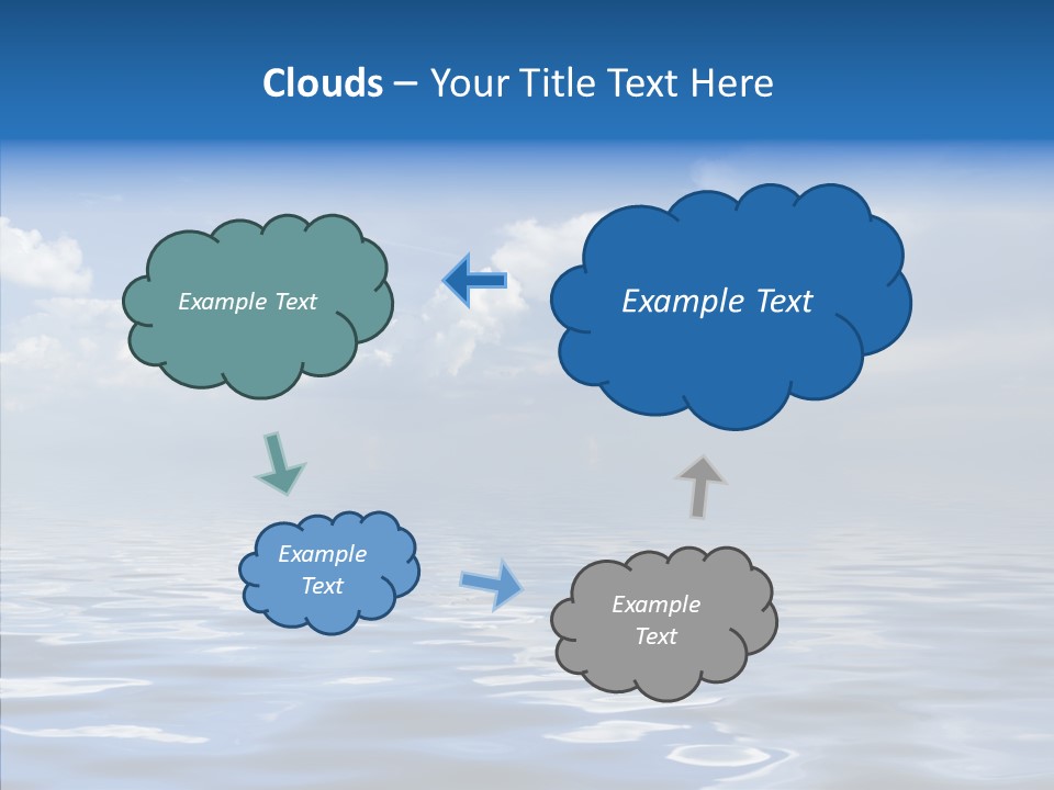 White Blue Cloud PowerPoint Template