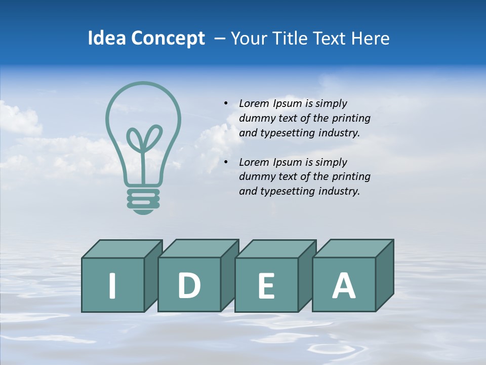 White Blue Cloud PowerPoint Template