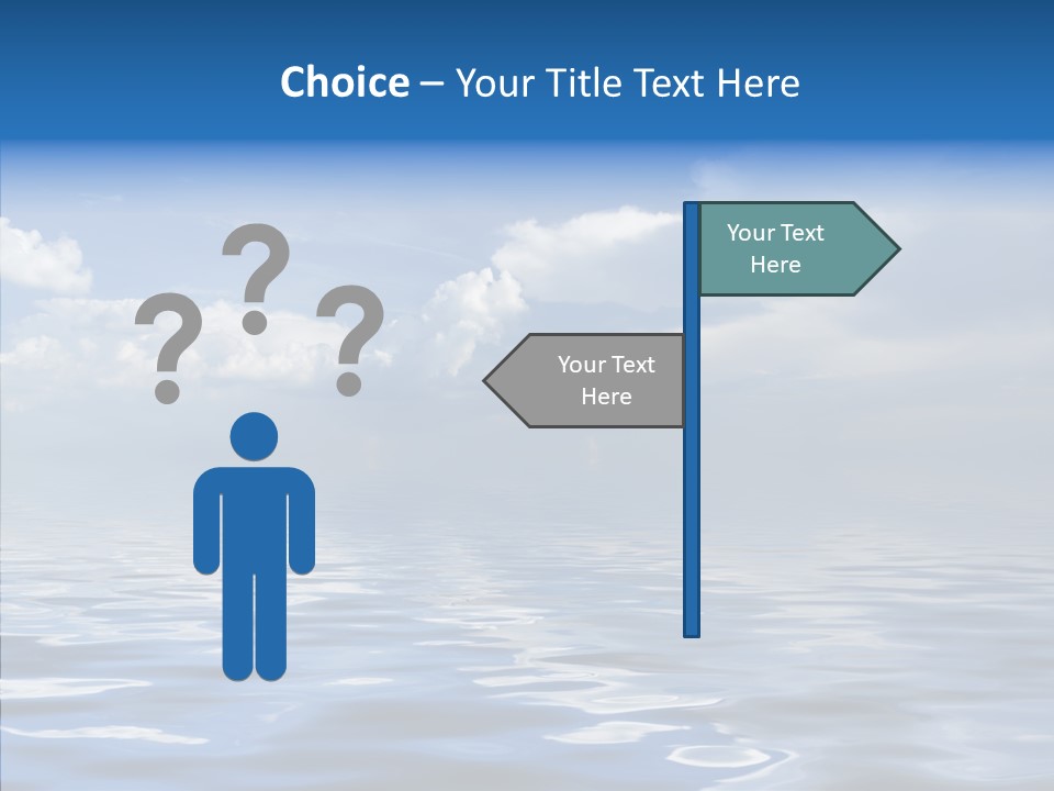 White Blue Cloud PowerPoint Template