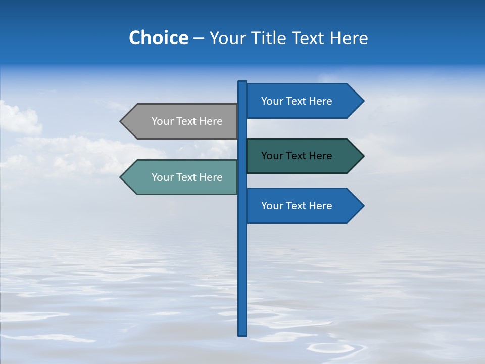 White Blue Cloud PowerPoint Template