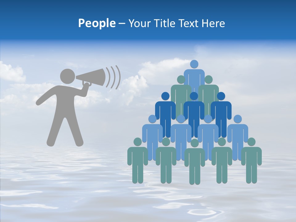 White Blue Cloud PowerPoint Template