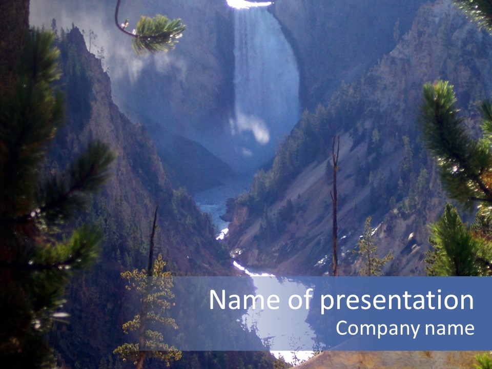 Waterfall Park Wyoming PowerPoint Template