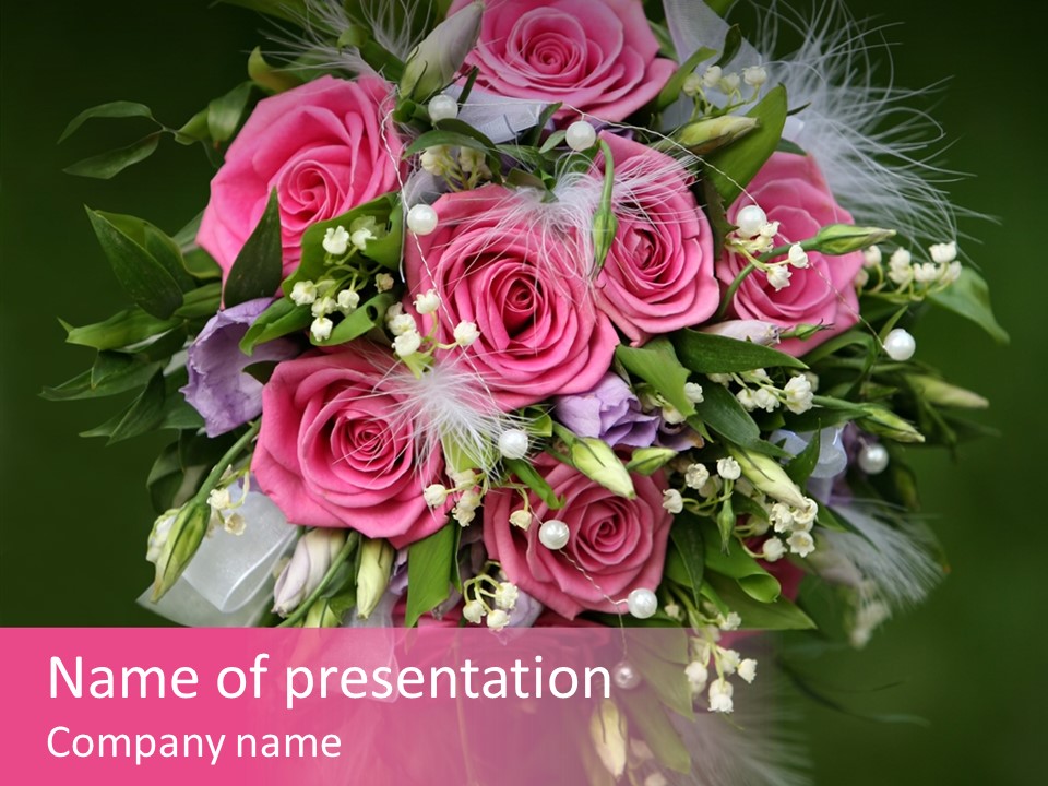 Bouquet Green Bridal PowerPoint Template