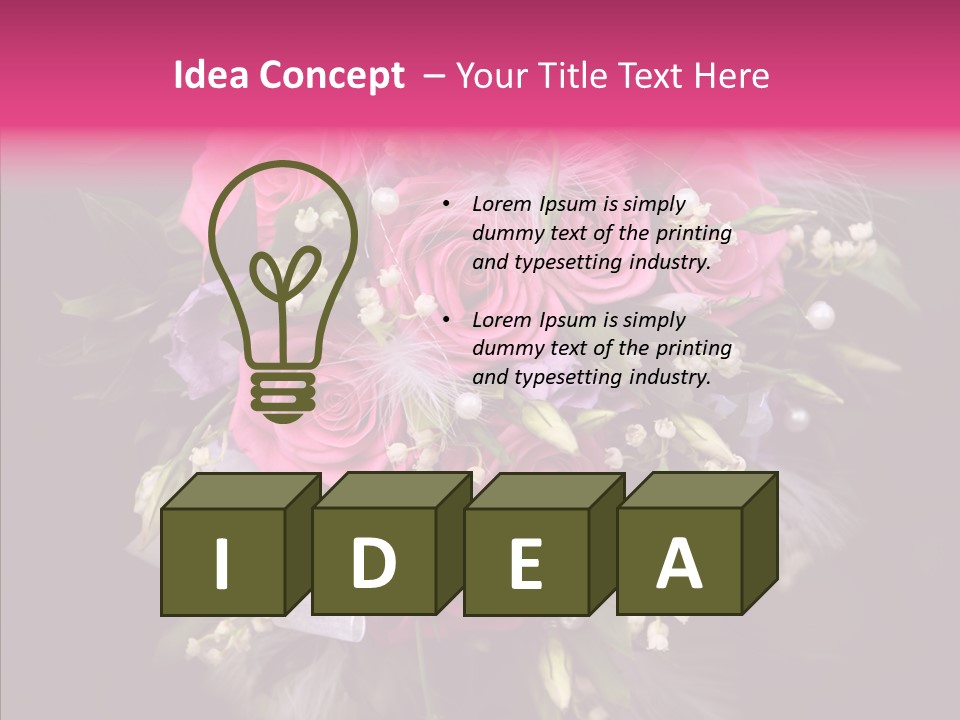 Bouquet Green Bridal PowerPoint Template