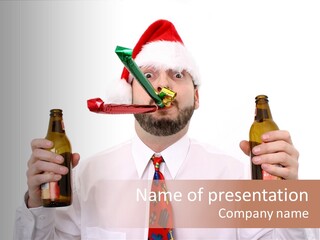 Party Employee Bottle PowerPoint Template