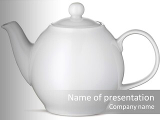 White English Teapot PowerPoint Template