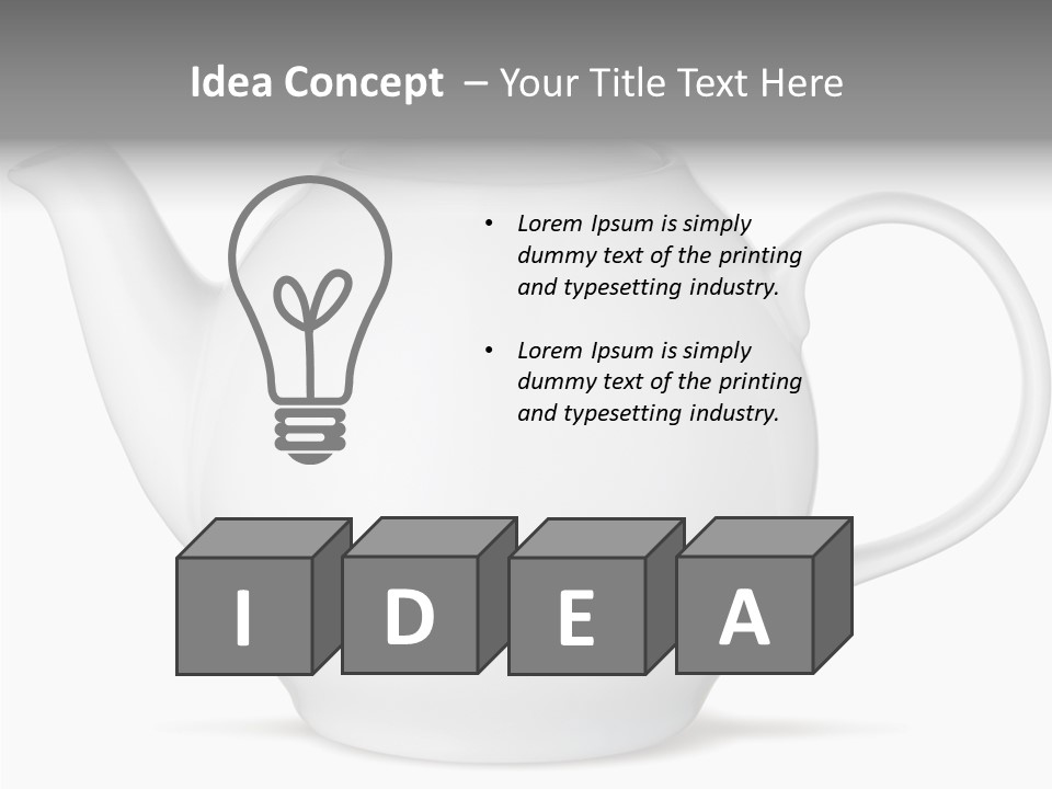 White English Teapot PowerPoint Template