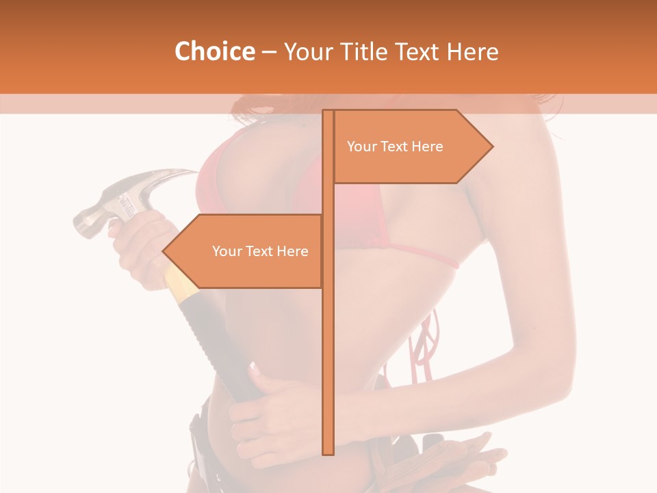 Boobs Construction Women PowerPoint Template