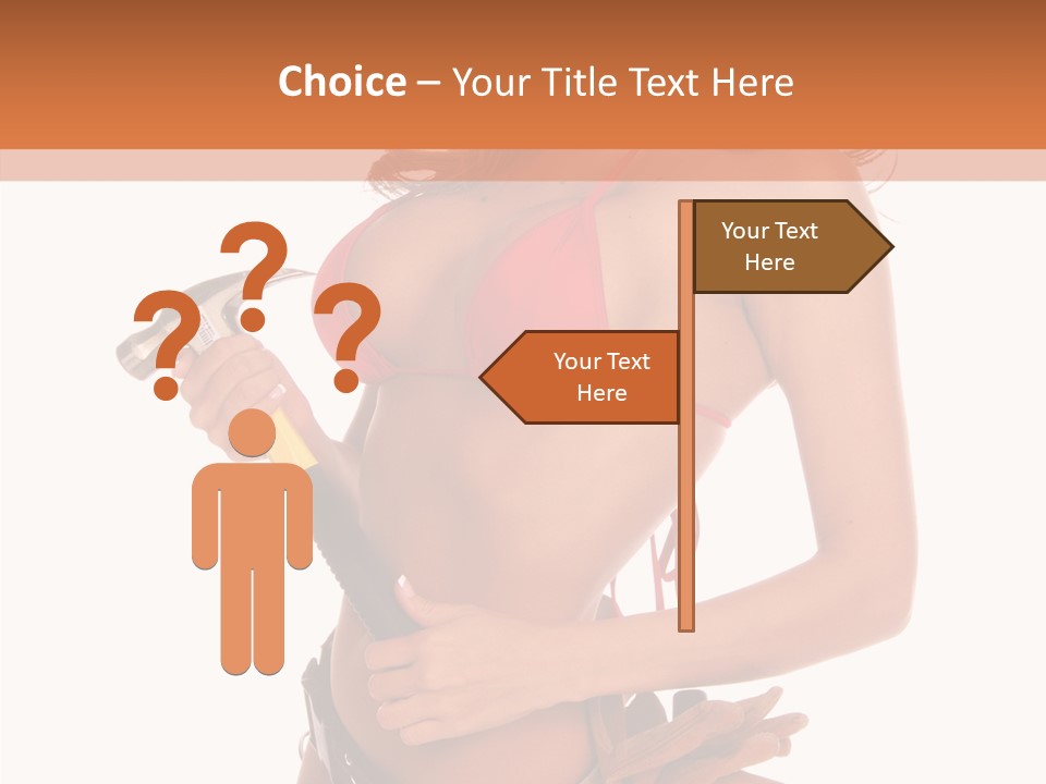 Boobs Construction Women PowerPoint Template