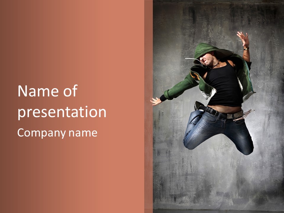 Gymnastic Man Hip Hop PowerPoint Template