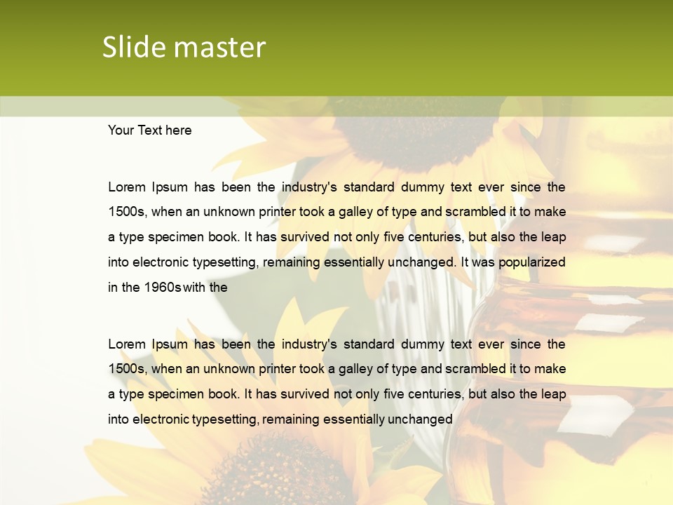 Olive Nutrient Glass PowerPoint Template