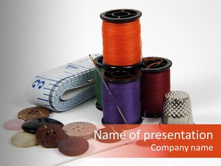 Fabric Button Thimble PowerPoint Template