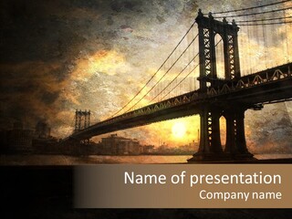 Cityscape Midtown Antique PowerPoint Template