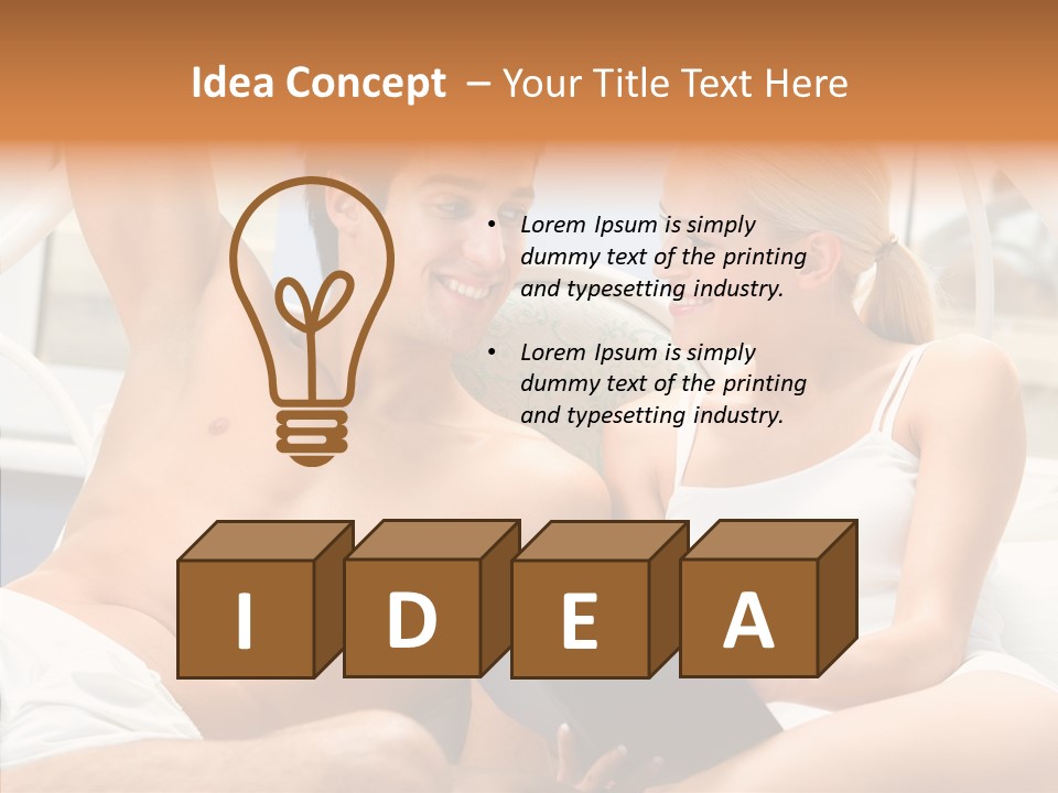 Woman Male Happy PowerPoint Template