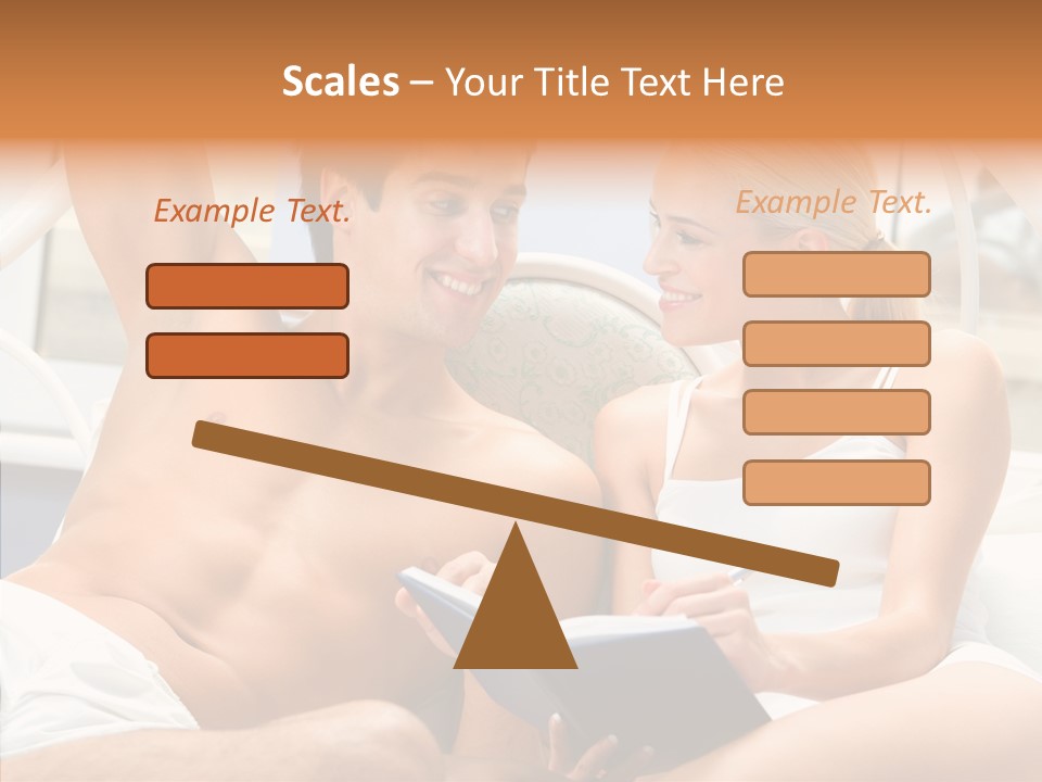 Woman Male Happy PowerPoint Template