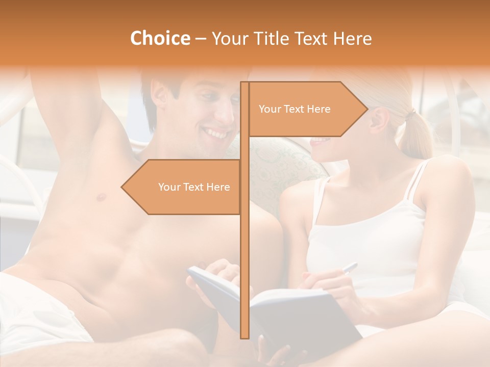 Woman Male Happy PowerPoint Template