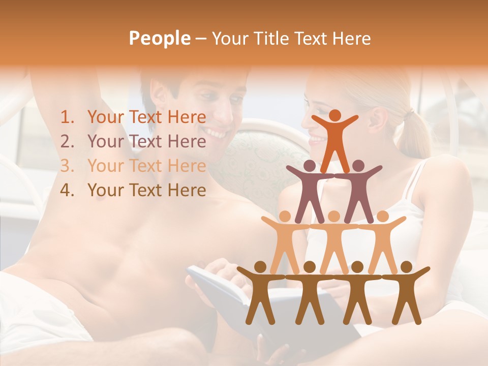 Woman Male Happy PowerPoint Template