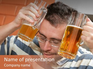 Portrait Beverage Pain PowerPoint Template