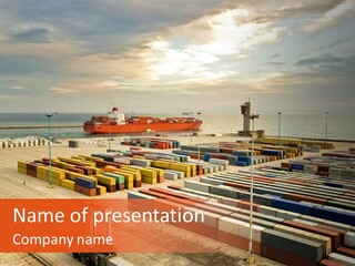 Station Shipping Ocean PowerPoint Template