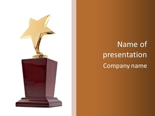 Star Insignia Trophy PowerPoint Template