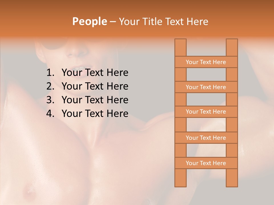 Muscular Beauty Front PowerPoint Template