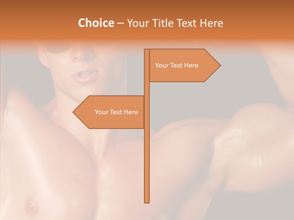 Muscular Beauty Front PowerPoint Template