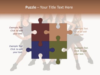 Women Cheering Cheerful PowerPoint Template