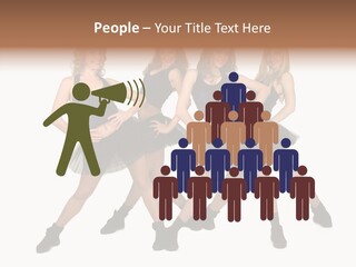 Women Cheering Cheerful PowerPoint Template