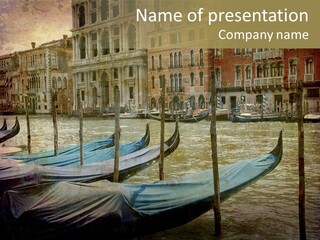 Grunge Gondola Beautiful PowerPoint Template