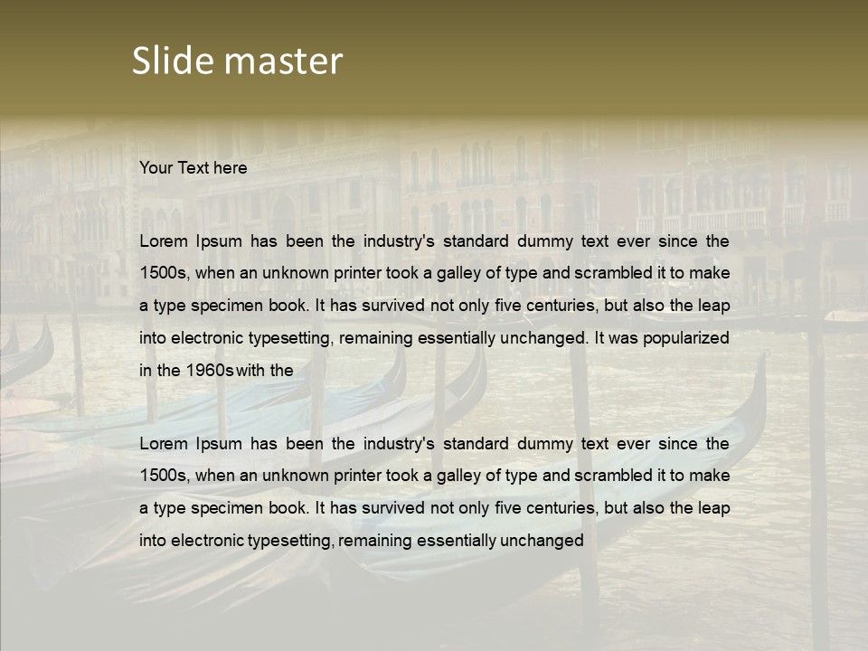 Grunge Gondola Beautiful PowerPoint Template