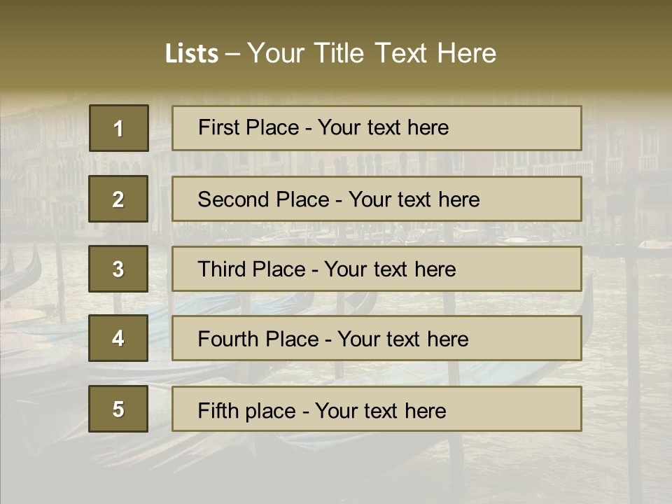 Grunge Gondola Beautiful PowerPoint Template