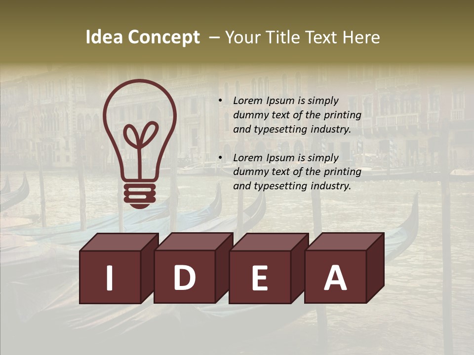 Grunge Gondola Beautiful PowerPoint Template
