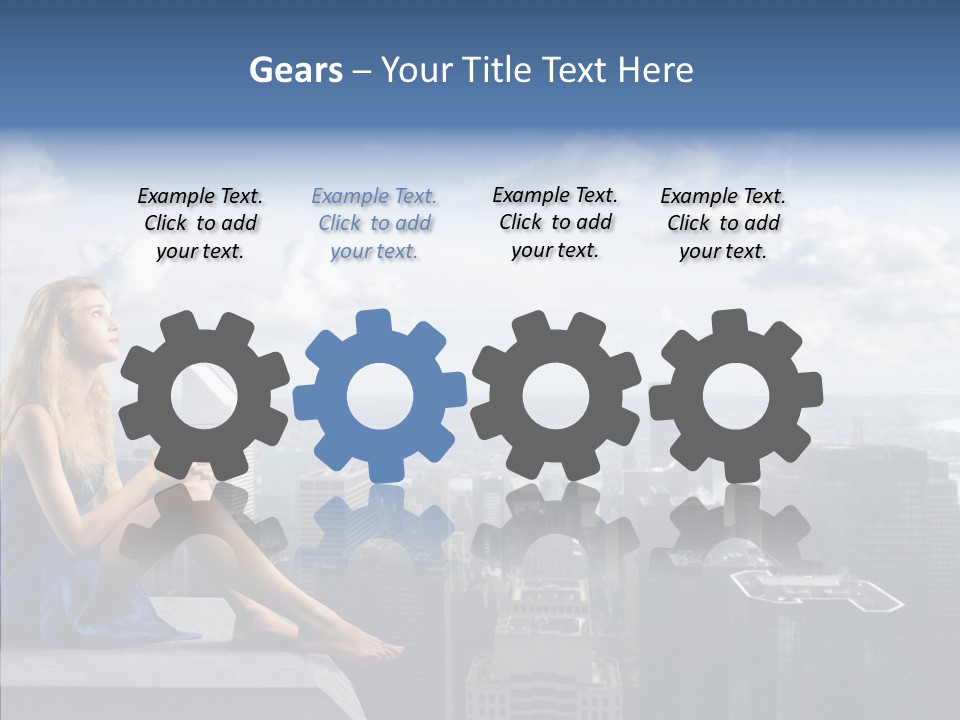 Work Blonde Legs PowerPoint Template