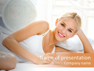 Blond Glamorous Sensual PowerPoint Template