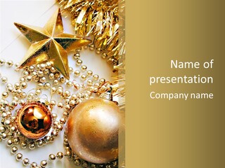 Christmas Winter Gold PowerPoint Template