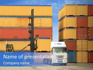 Container Commercial Stacked PowerPoint Template