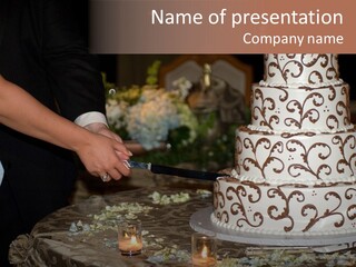 Cut Groom Wife PowerPoint Template