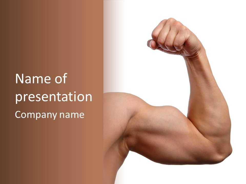 Young Hand Powerful PowerPoint Template