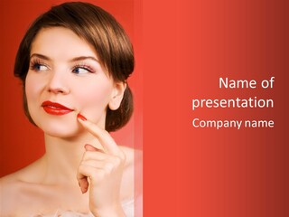 Woman Euphoric Isolated PowerPoint Template