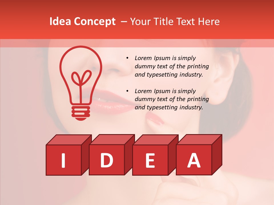 Woman Euphoric Isolated PowerPoint Template