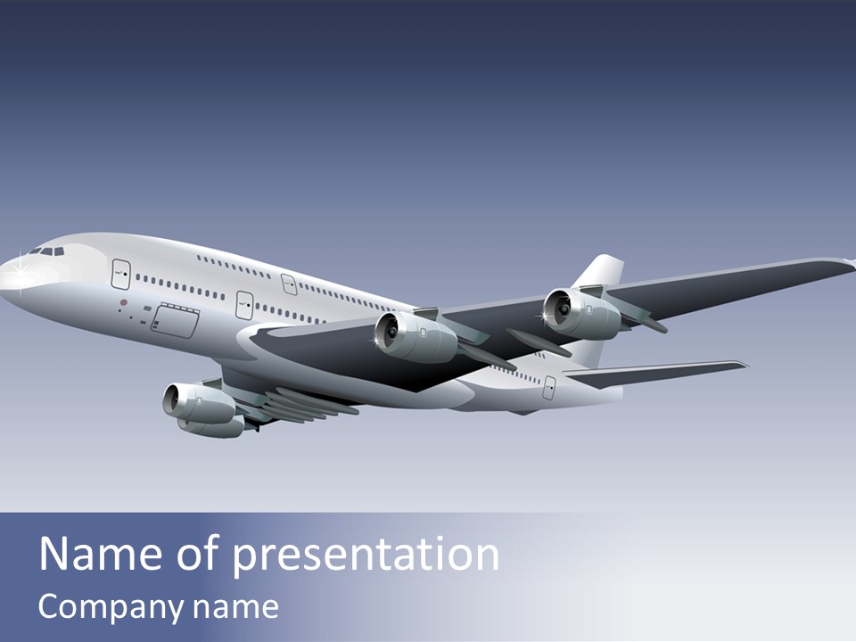 Airplane Gliding Transport PowerPoint Template