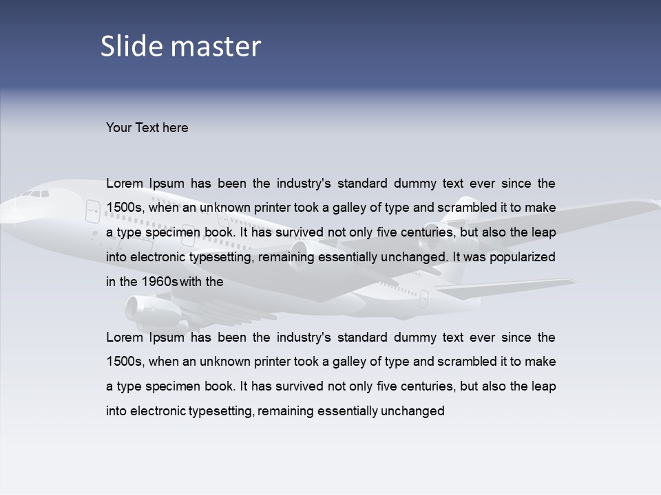 Airplane Gliding Transport PowerPoint Template