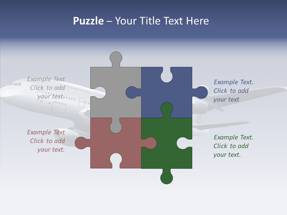 Airplane Gliding Transport PowerPoint Template