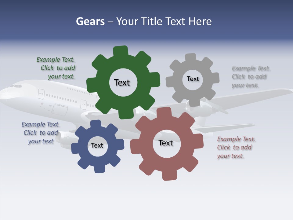 Airplane Gliding Transport PowerPoint Template