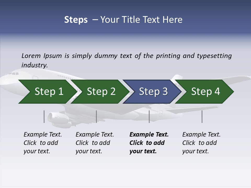 Airplane Gliding Transport PowerPoint Template