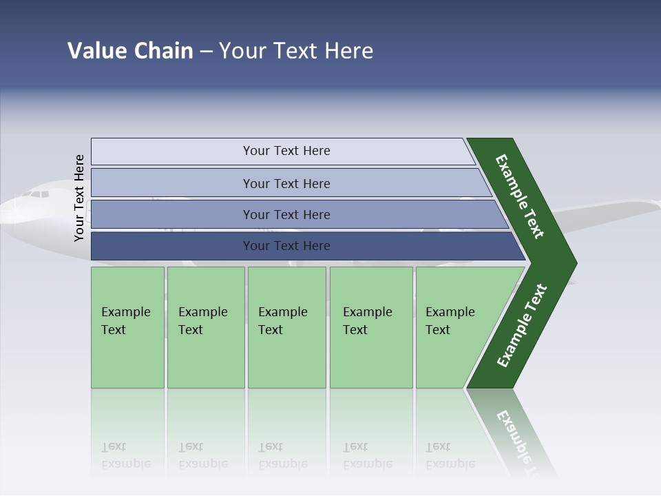 Airplane Gliding Transport PowerPoint Template
