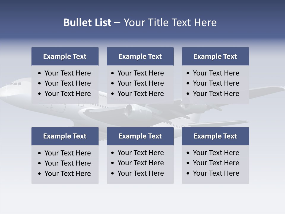 Airplane Gliding Transport PowerPoint Template