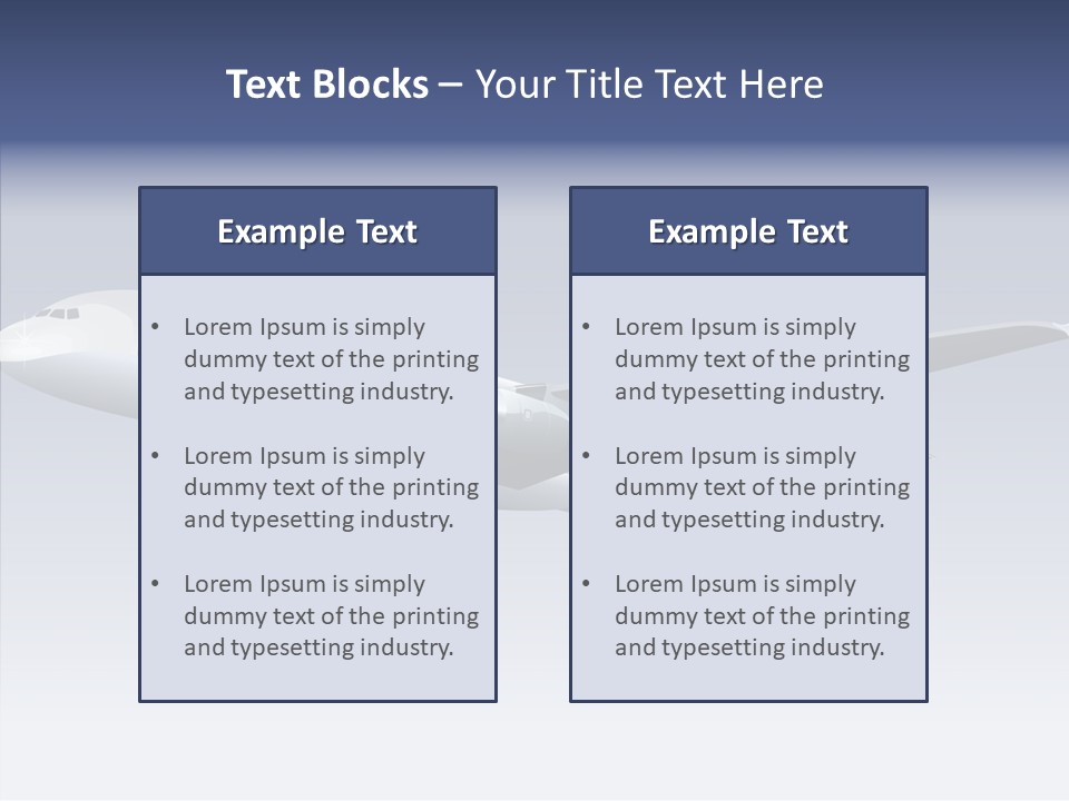 Airplane Gliding Transport PowerPoint Template