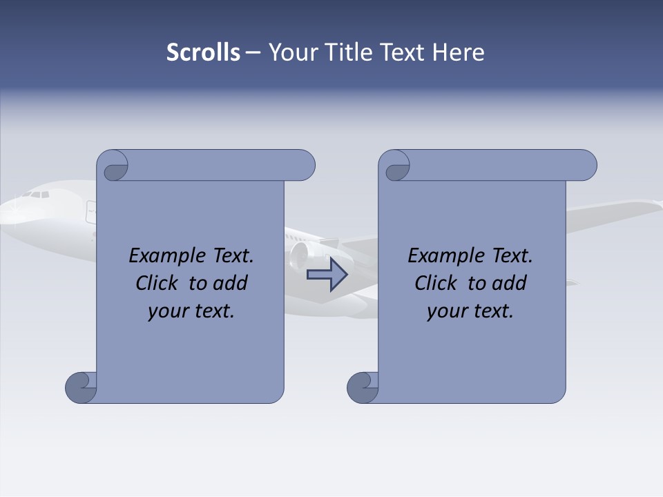 Airplane Gliding Transport PowerPoint Template