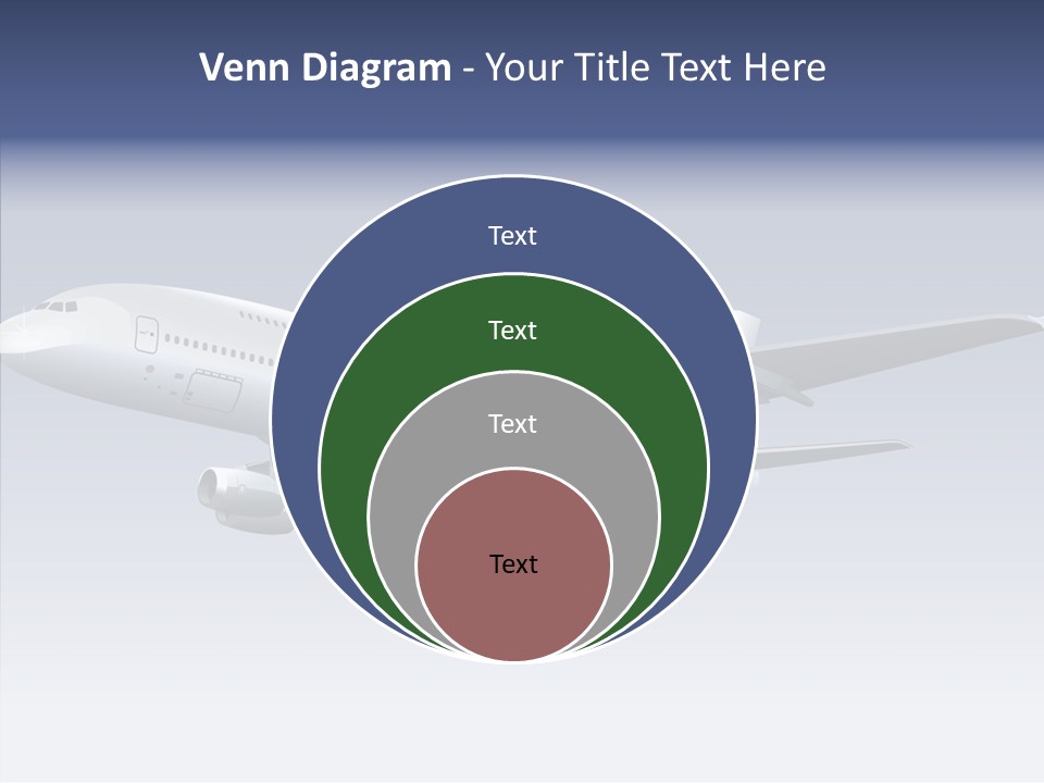 Airplane Gliding Transport PowerPoint Template
